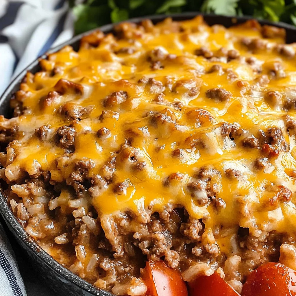 Cheesy Hamburger Rice Casserole