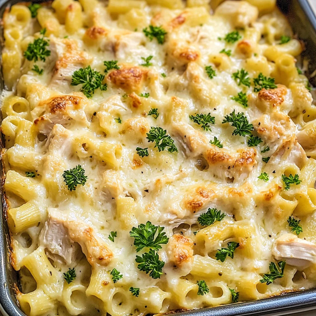 Chicken Alfredo Pasta Bake