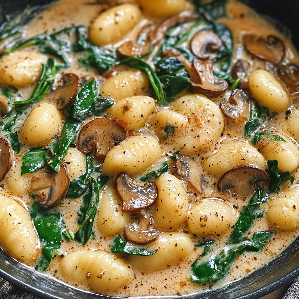 Creamy Spinach and Mushroom Gnocchi (One-Pan, 20 Minutes)