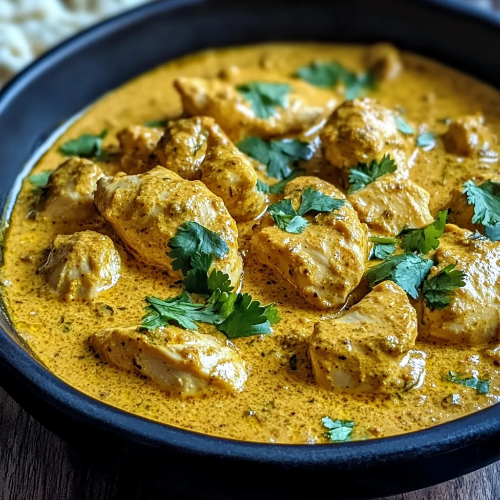 Easy Homemade Chicken Korma with Flatbread or Rice