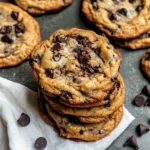 Gooey Bourbon Browned Butter Chocolate Chip Cookies