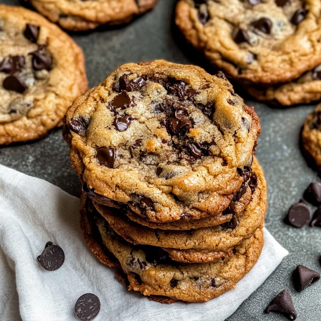 Gooey Bourbon Browned Butter Chocolate Chip Cookies