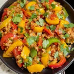 Ground turkey and peppers