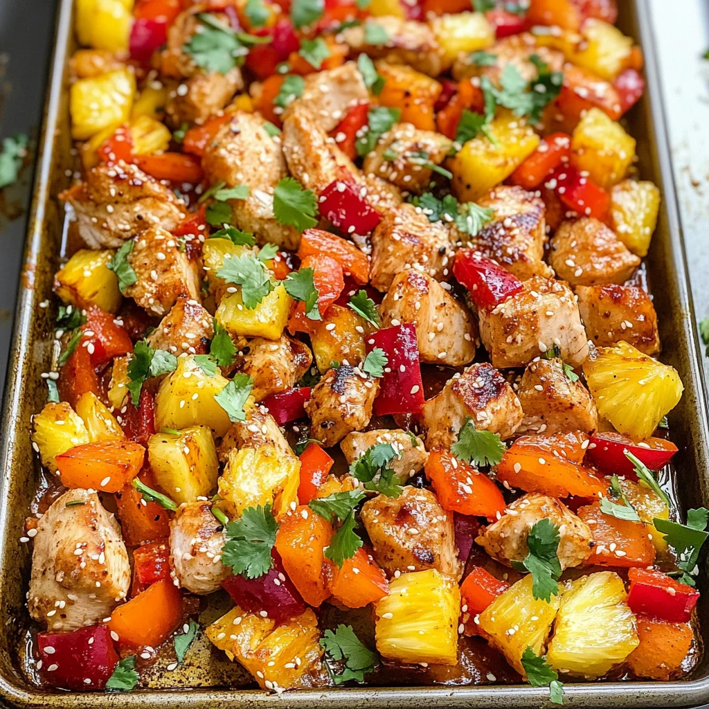 Hawaiian Chicken Sheet Pan Meal (Whole30, Paleo, Low Carb)