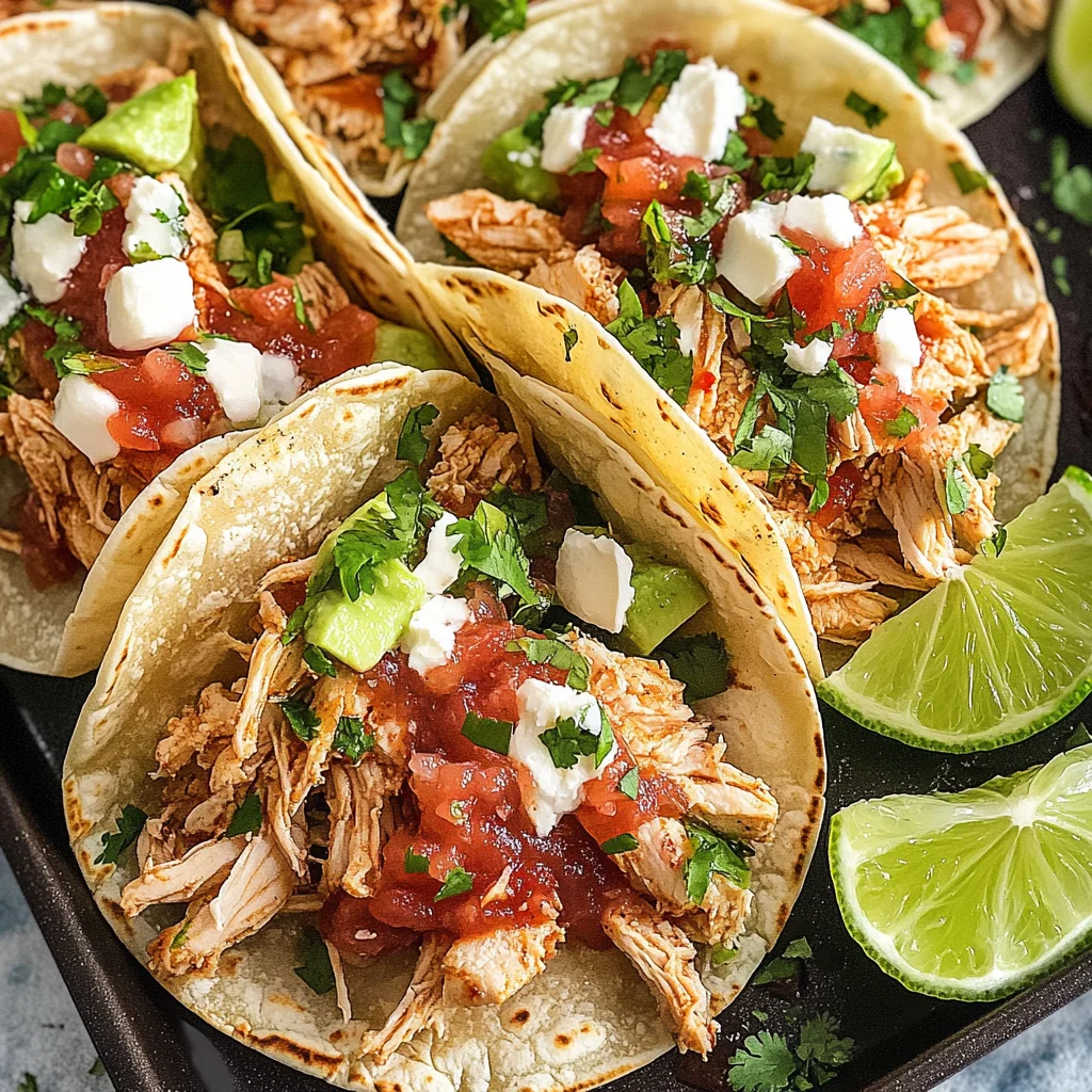 Healthy Crockpot Chicken Tacos