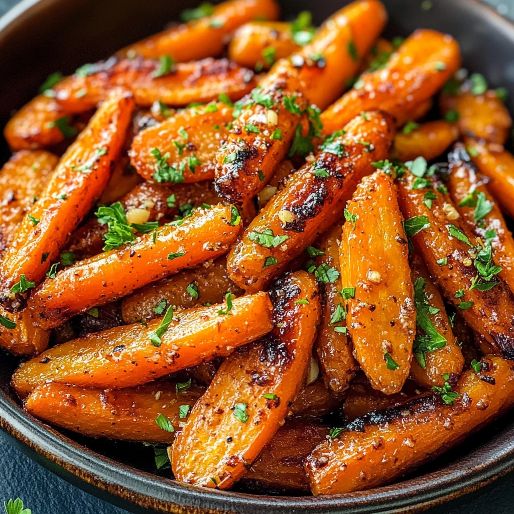 Honey Garlic Butter Roasted Carrots