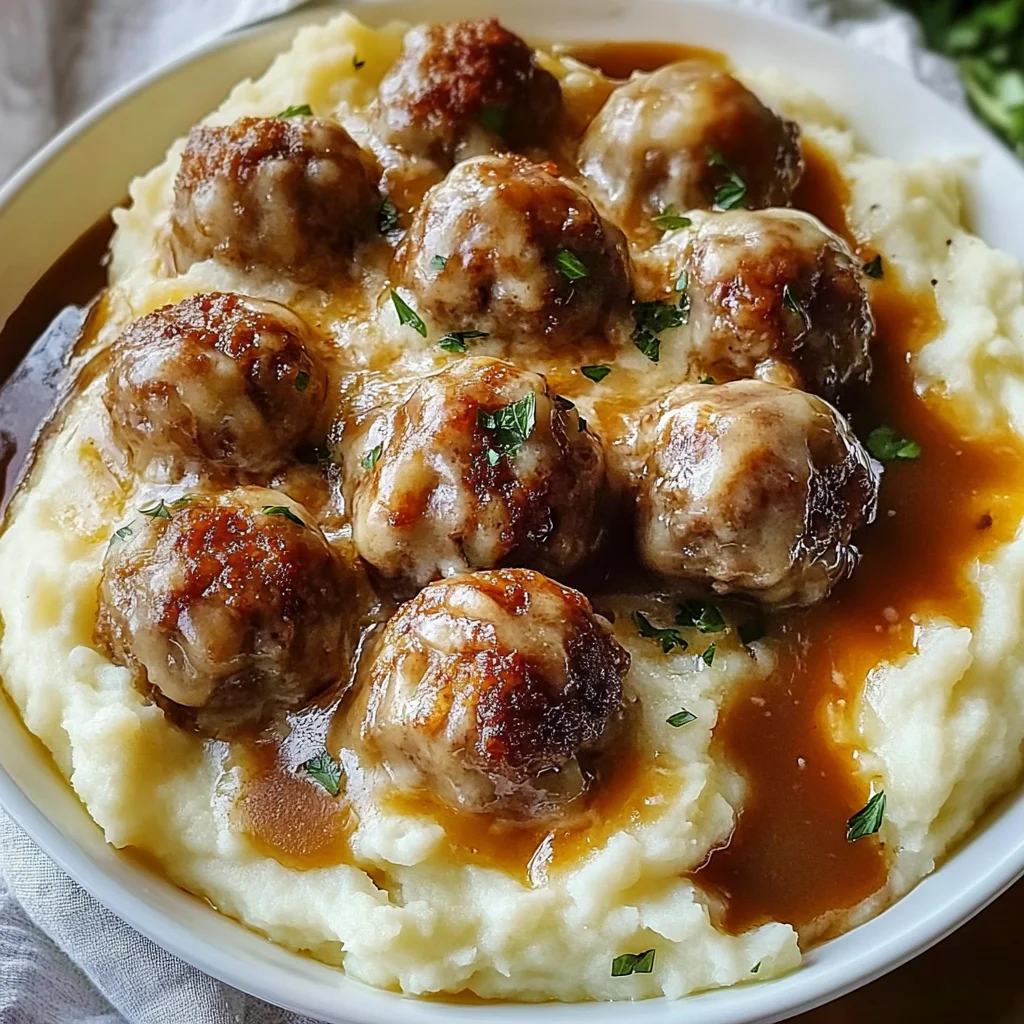 Meatball &Mashed Potato Bake