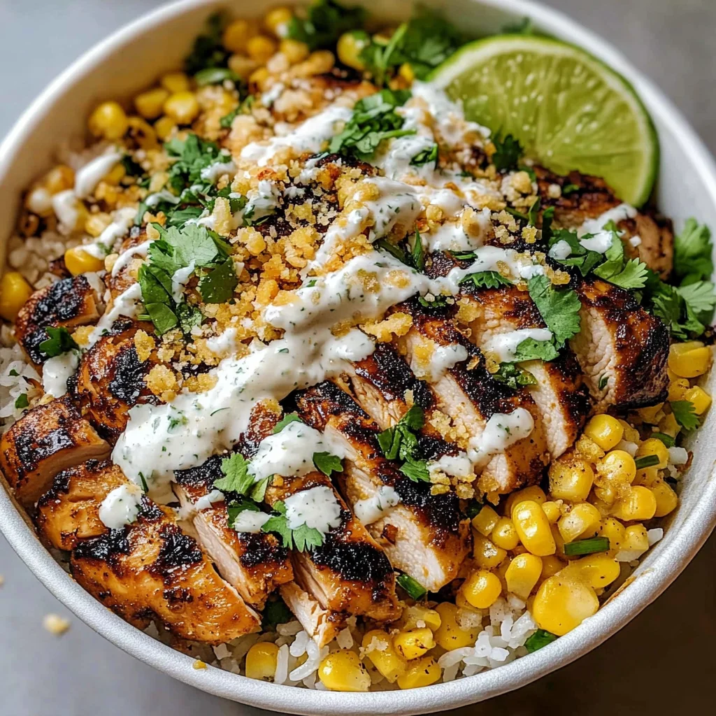Mexican Street Corn Chicken Rice Bowl