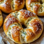 Mozzarella Stuffed Rosemary Parmesan Soft Pretzels