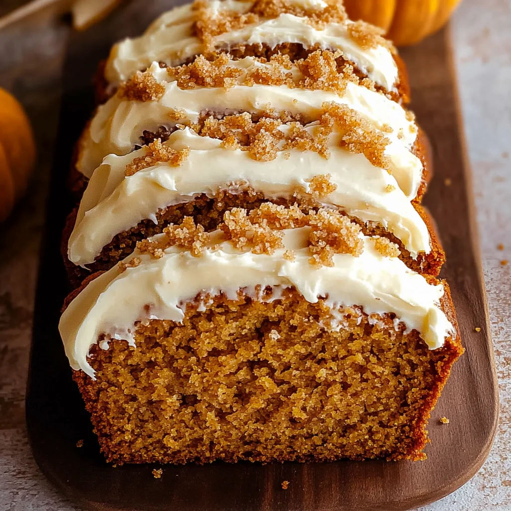Pumpkin Bread with Cream Cheese Frosting