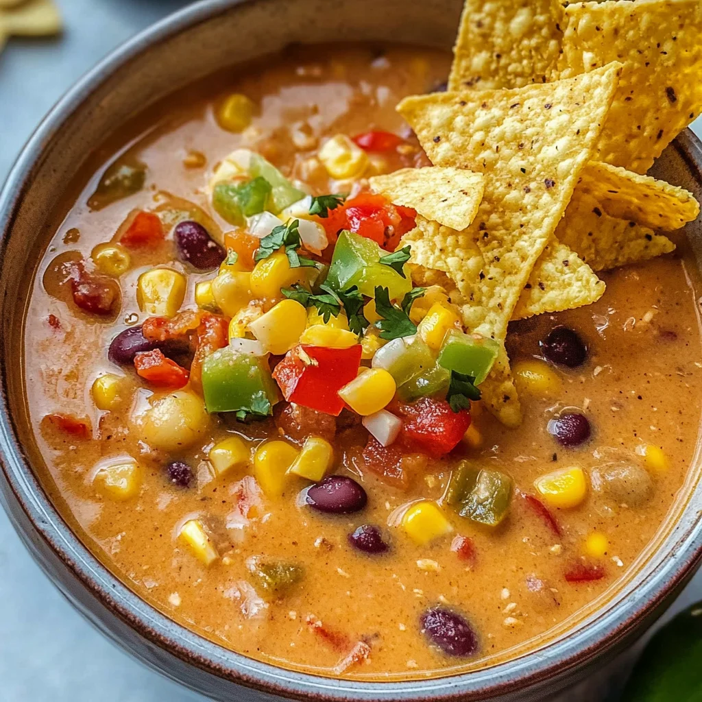 Creamy Vegetarian Tortilla Soup (Easy & Hearty)
