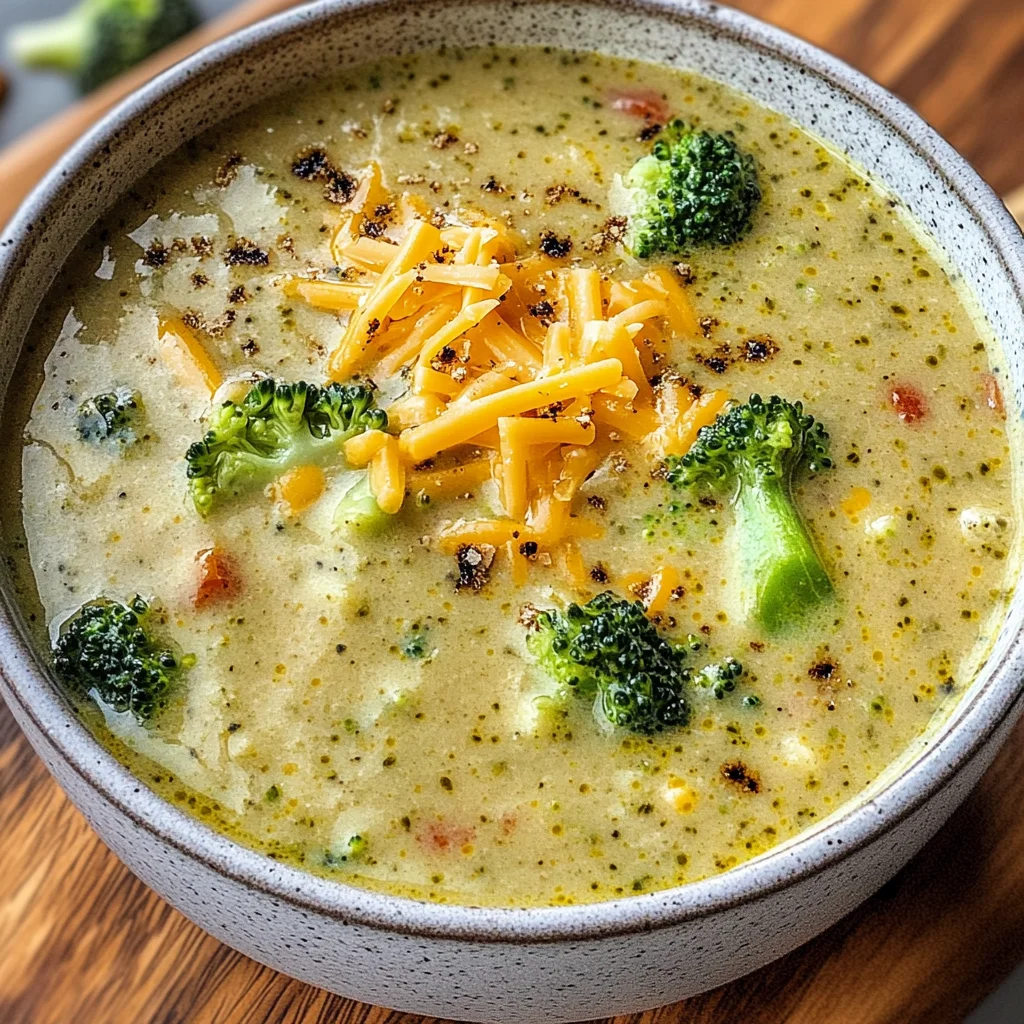 High Protein Broccoli Cheddar Soup